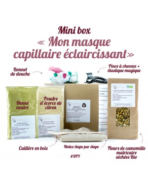MINI BOX "MON MASQUE CAPILLAIRE ECLAIRCISSANT" [DIY] BBE BEAUTÉ BIEN ETRE 8 PIÈCES