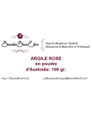 ARGILE ROSE EN POUDRE D'AUSTRALIE 100 GR